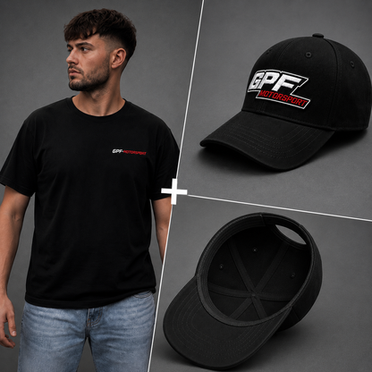 Pack GPF-Motorsport — T-shirt noir + Casquette brodée