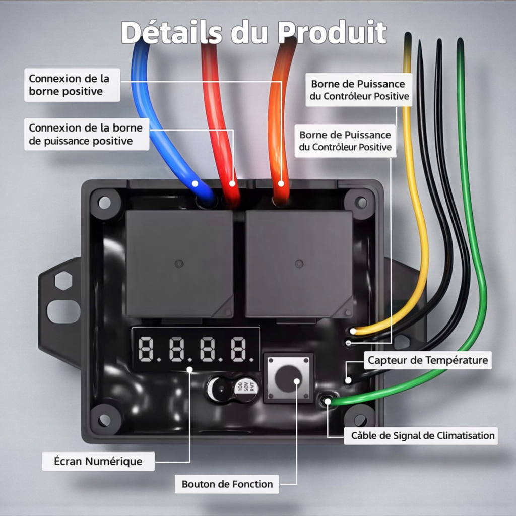Boîtier thermostat de contrôle ventilateurs SPAL et Sonde de température GPF-Motorsport
